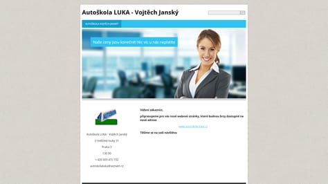 Náhled webu: Autoškola LUKA - Vojtěch Janský